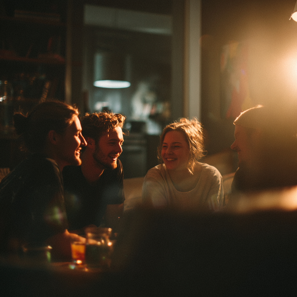 alt="Grupa osób podczas spotkania towarzyskiego – wspólne warsztaty malowania ceramiki"